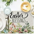 thumbnail image 3 of Happy Easter Blessings Bunny Ear Egg Placemats Set of 4, He is Risen Cross Religious Dining Table Place Mats, Flower Seasonal Spring Farmhouse Kitchen Decor Home Holiday Decoration 12 x 18 Inch, 3 of 5