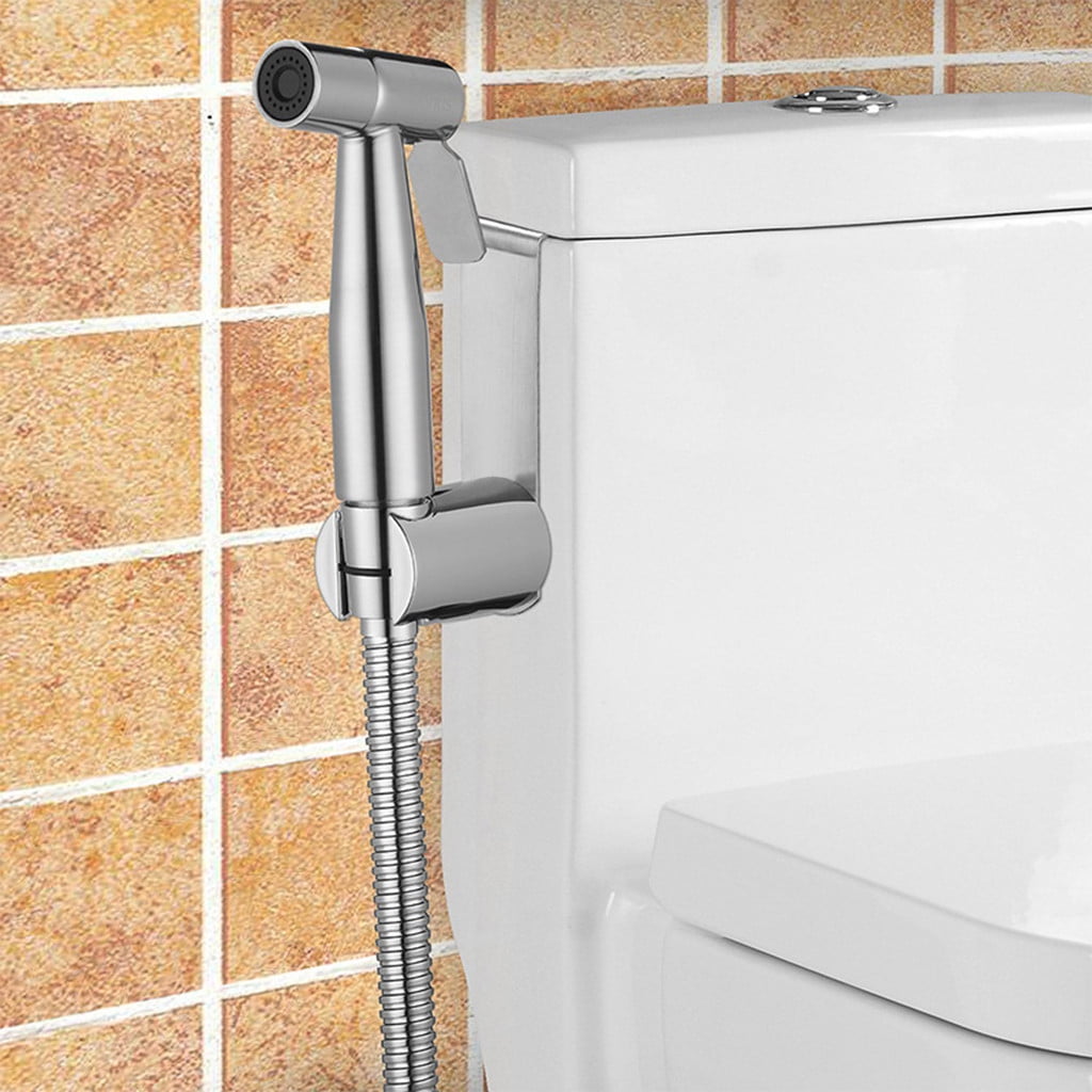 Stainless-Steel Handheld Bidet Spray Shower Head Toilet Shattaf Adapter Hose Kit 