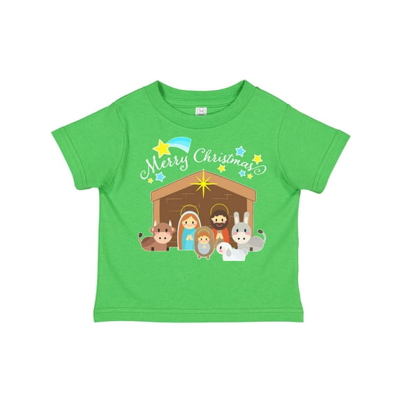 Inktastic Merry Christmas Cute Nativity Scene Boys or Girls Toddler T-Shirt