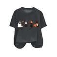 thumbnail image 4 of Duqingm Halloween Shirts for Women Funny Halloween Cat Graphic Short Sleeve Shirt Casual Fall Tee Tops,2XL, 4 of 4