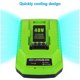 thumbnail image 4 of 40V Litiumbatteriladdare för GreenWorks 29482 G-MAX 40V - Batteri 29472 29482 29652 G40825 EU Pl, 4 of 5
