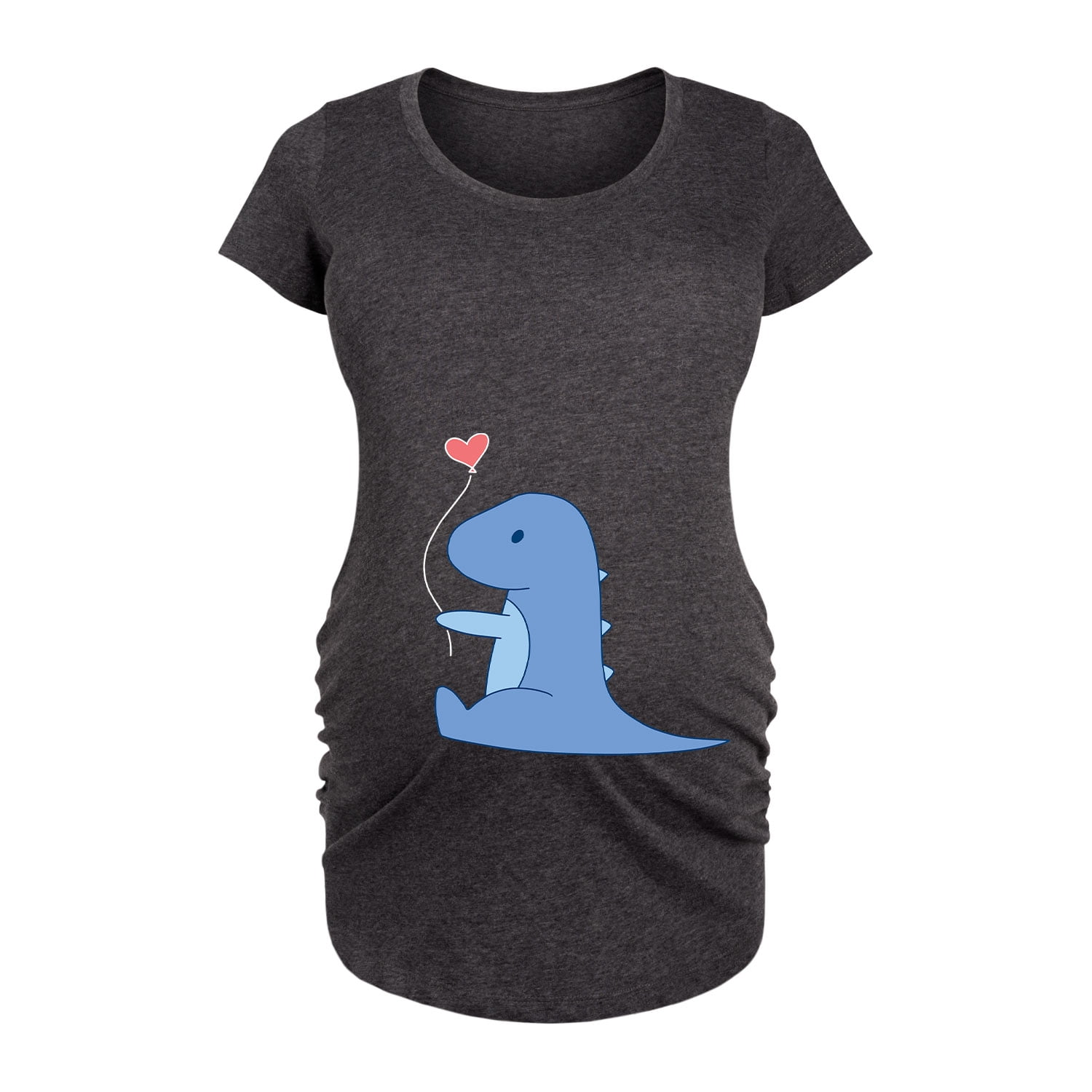 Bloom Maternity - Blue Dinosaur Art - Women's Maternity Scoop Neck Graphic T-Shirt