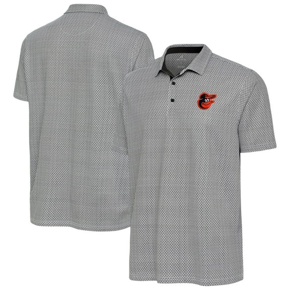 Men's Antigua Black/White Baltimore Orioles Intersect Polo