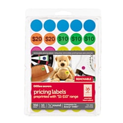 - Office Depot Removable Preprinted Garage Sale Labels, 3/4in. Diameter, Assorted Neon Colors, Pack Of 350, OD98784