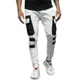thumbnail image 2 of Seyurigaoka Men Autumn Sports Trousers Color Block Mid-rise Pants with Pockets, 2 of 9