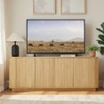 thumbnail image 3 of Hassch 4-Door Buffet Cabinet, 64 inch Modern Sideboard with Adjustable Shelves, Credenza for Kitchen, Dining Room, Living Room, Natural, 3 of 9