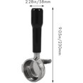 thumbnail image 5 of Porte-Filtre Sans Fond 58mm - Compatible avec Machines Expobar, Rocket, Rancilio Espresso 58mm avec Panier-Filtre 1 Tasse, Cuillère Double Fonction Incluse (Noir), 5 of 5