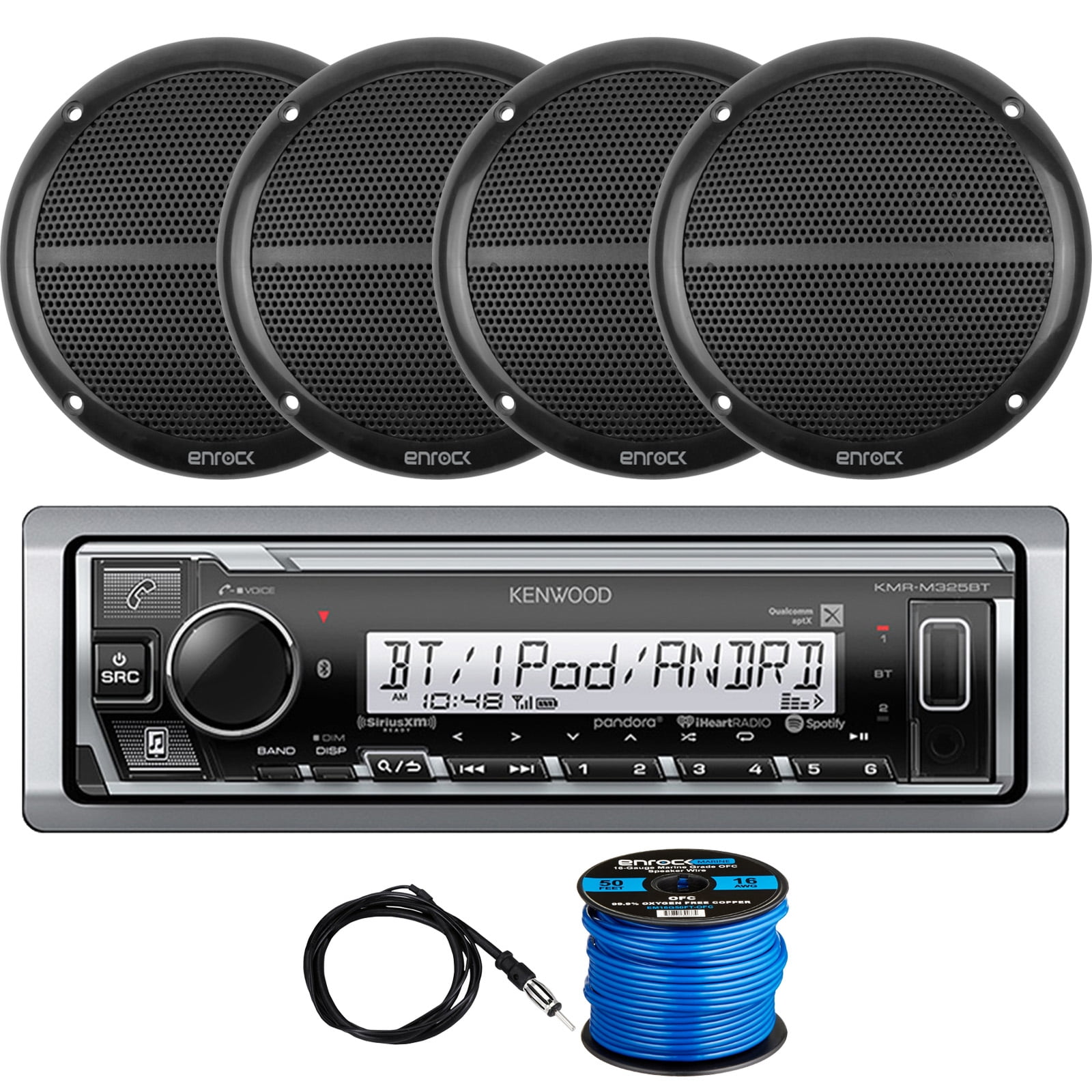 Kenwood Marine Digital Media Bluetooth Receiver (No CD Player), 4 x
