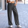thumbnail image 6 of ClodeEU Womens Elast Waist Wide Leg Pant,Casual Baggy Pant With Pockets Gray,Womens Plus XXL, 6 of 7