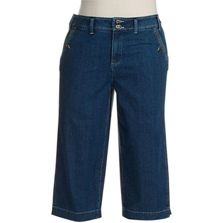 Faded Glory - Women's Plus Denim Crop-Length Pants
