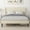 Beige, variant on Vipeve Upholstered Platform Full Bed Frame with Fabric Headboard,Wooden Slats Support/No Box Spring Needed/Mattress Foundation