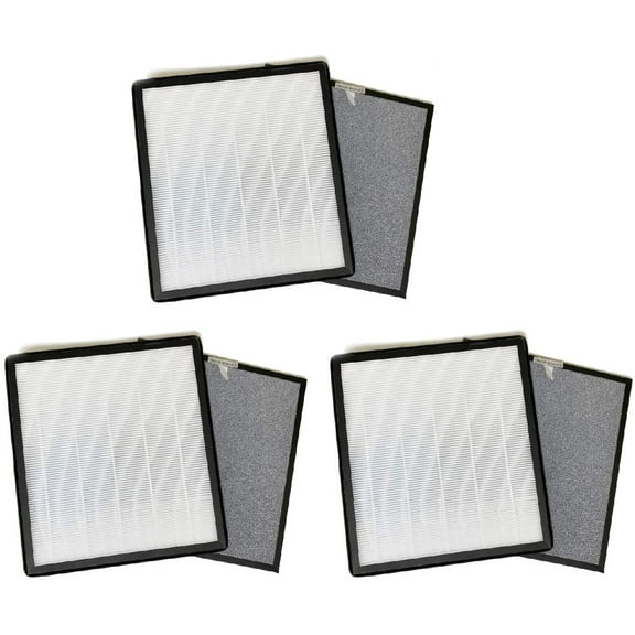 Nispira True HEPA Activated Carbon Filter Replacement Set Compatible with Hathaspace HSP001 Smart True HEPA Air Purifier 5-in-1, 3 Sets of 2 Filters