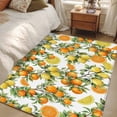 thumbnail image 4 of 2.7'x5' Area Rugs, Orange Lemons Indoor Outdoor Area Rug for Living Room Bedroom, Summer Botanical Farmhouse Vintage Art Washable Bathroom Rugs Kitchen Floor Carpet Mats Home Decor Aesthetic, 4 of 8