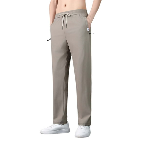WEAIXIMIUNG Winter Work Pants Men Unisex Stretch Quick Drying Pants Casual Elastic Waist Drawstring Stretch Pants