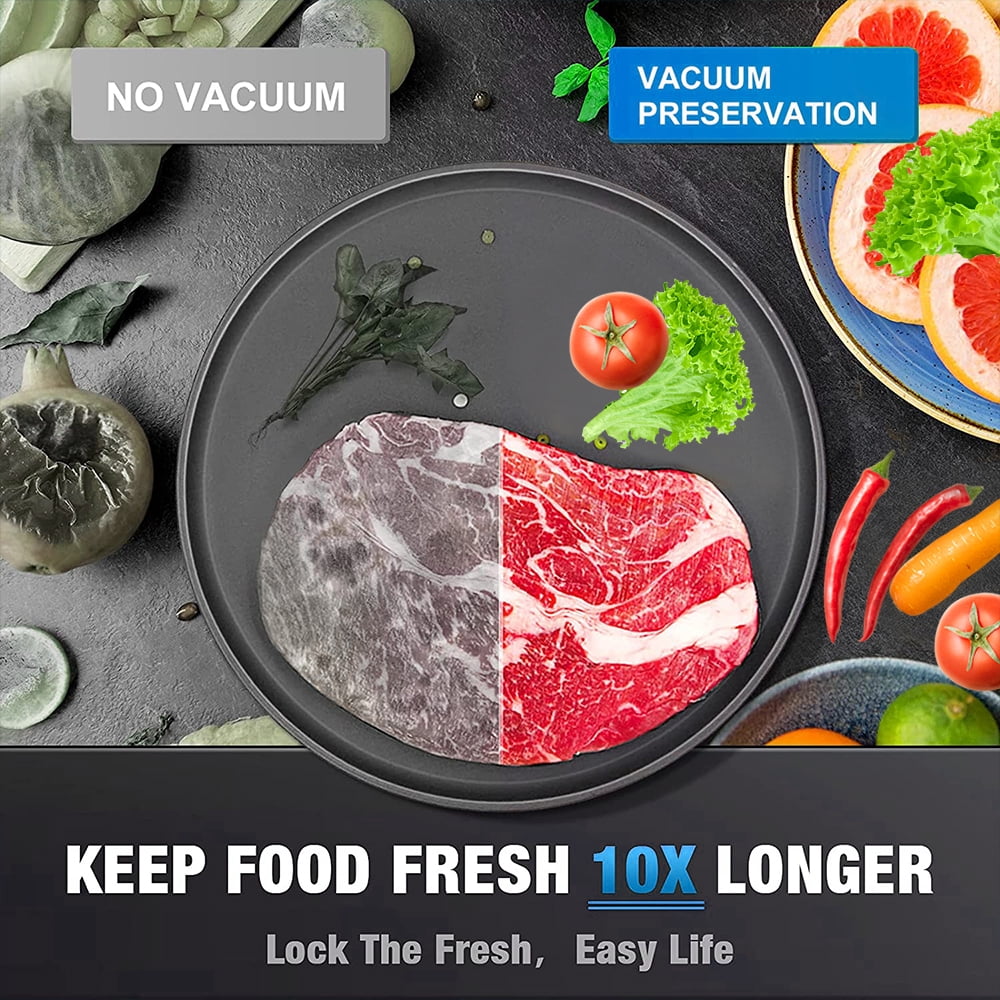 Vacuum Sealer Machine, 80Kpa Automatic Food Sealer with Multiple Modes,Built-in Cutter,2 Rolls of Vacuum Seal Bags Included