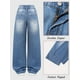 thumbnail image 2 of Jeans Peakpride para niñas, cintura elástica, pierna ancha, vaqueros holgados, 7-14 años, 2 of 9