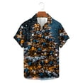 thumbnail image 5 of Men's Christmas Tree Printed Shirt Funny Christmas Shirts Short Sleeve Button Down Shirt Xmas Blouse Santa Claus Snowflakes Novelty Sweatshirts Xmas Costume Casual Loose Plus Size Shirts, 5 of 5