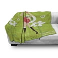 thumbnail image 3 of Zodiac Taurus Soft Flannel Fleece Blanket, Fashion Taurus Young Girl Standing on Green Floral Backdrop Teenage Cartoon, Cozy Plush for Indoor and Outdoor Use, 70" x 90", Multicolor, by Ambesonne, 3 of 6