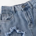 thumbnail image 4 of kpoplk Girls Jeans Denim Elastic Waist Wide Leg Baggy Pants Kids Clothes(Light Blue,7-8 Y), 4 of 4