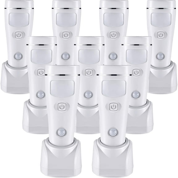 9 Pack 4 in 1 Emergency Light Fixtures Plug into Wall, Emergency Light Fixtures for Power Failure Rechargeable LED Flashlight Perfect for Power Outages and Hurricanes(White)