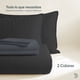 thumbnail image 2 of Dreamlab Edredón King Size Ligero y Juego de Sábanas con Fundas de Almohada Decorativas (7 piezas). Set de Colcha Ligera y Sábanas para Cualquier Temporada. Hipoalergénico. Trébol, Negro / Grafito, 2 of 10