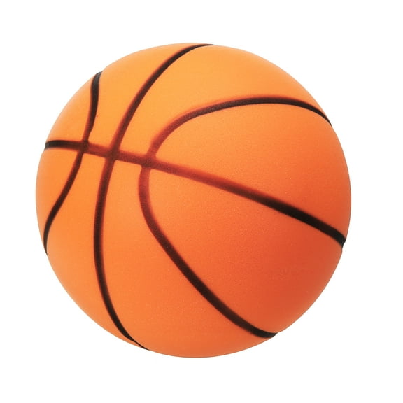 Uxcell Silent Basketball Size 3 (7.1"), No Noise High-Density Foam Dribbling Indoor Basketball with Net Bag for Quiet Dribbling Indoor Sport, Orange