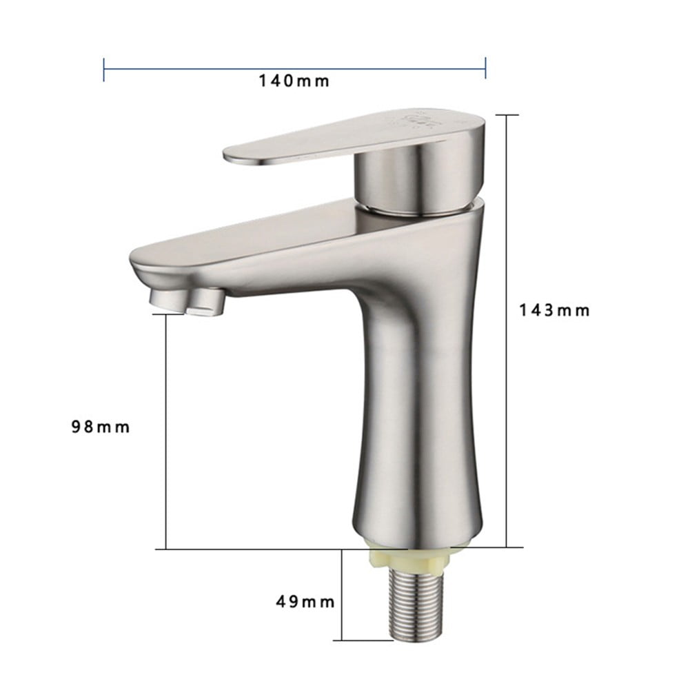 Dleadar Bathroom Basin Faucet Stainless Steel Cold Water Tap Toilet Single Lever Kitchen Sink Tap Bathroom Washbasin Faucet Home Decor