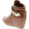 thumbnail image 3 of Static Footwear Cici-9 Womens Comfy Almond Toe Platform Hidden Wedge Ankle Bootie, 3 of 7