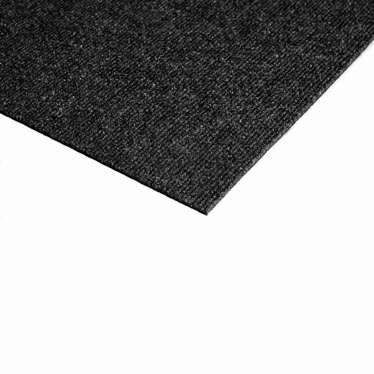 Foss Floors Black Ice 18'’ x 18’' Peel and Stick Indoor/Outdoor Carpet Tile 36 sq ft 16 Piece