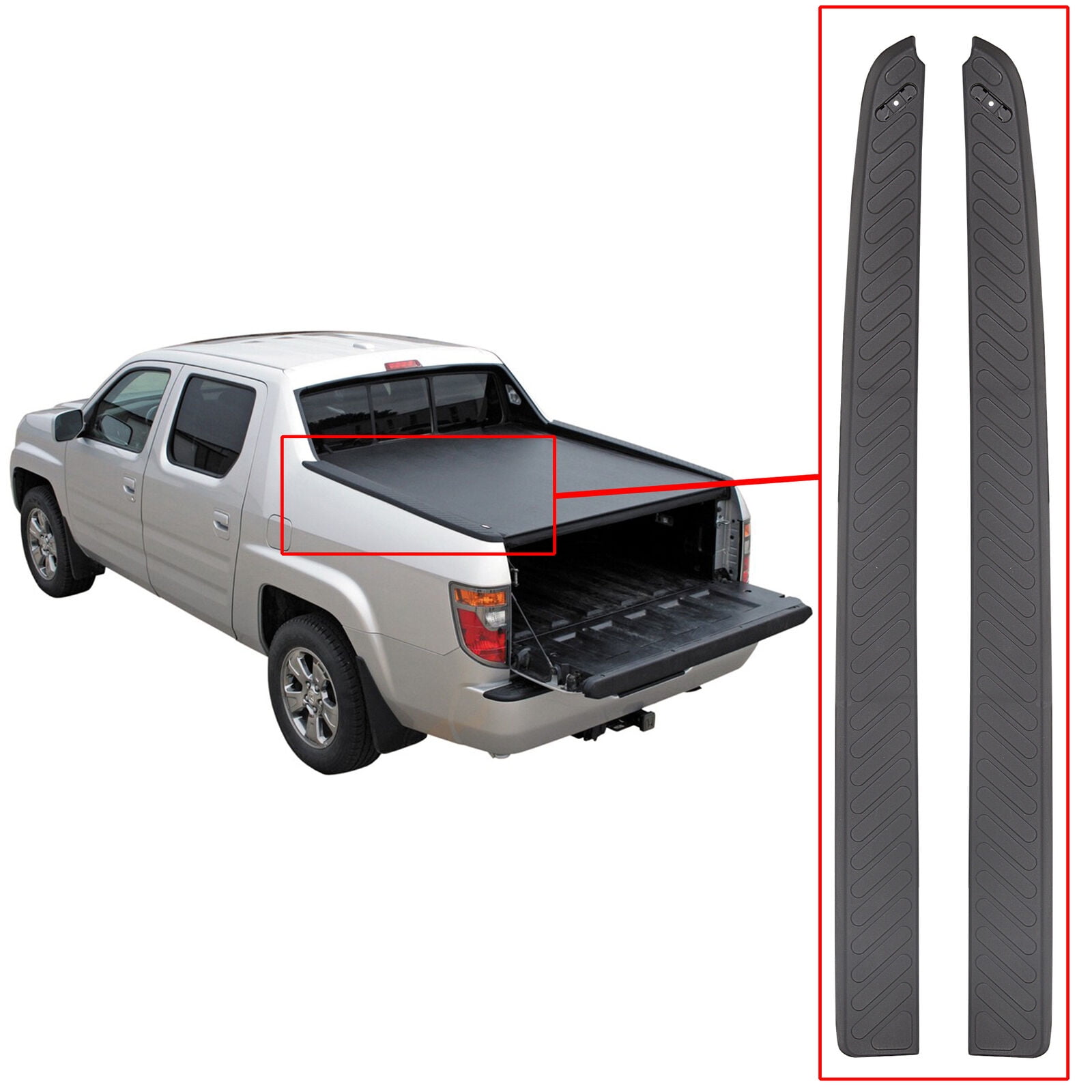 For Honda Ridgeline Improved Bed Rail Cap Molding Set 2006-2014 Pair Left&Right 
