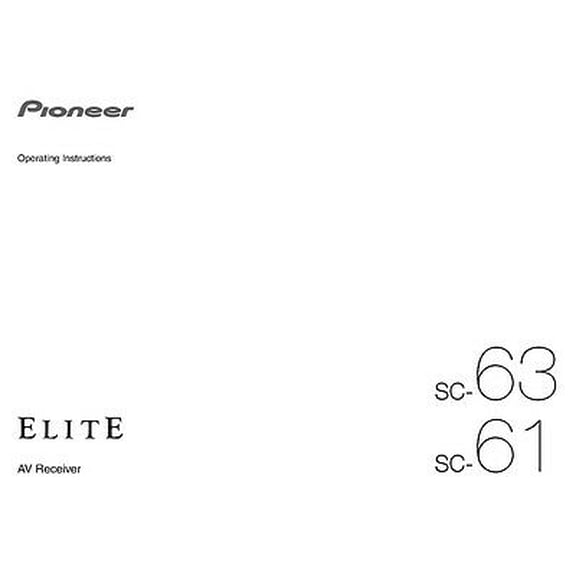 Instruction Manual ONLY for Pioneer SC-63 Receiver Owners Manual REPRINT