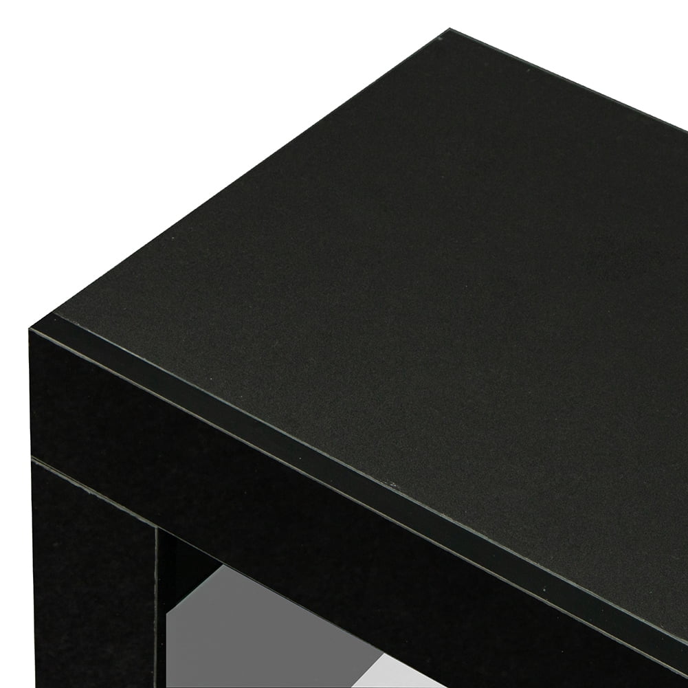 Kadyn TV Stand Cabinet, Modern TV Console with 2 Drawers & 2 Open Shelves, 20-color RGB LED lights with Remote, Particle Board Corner TV Console Table for Living Room, Black