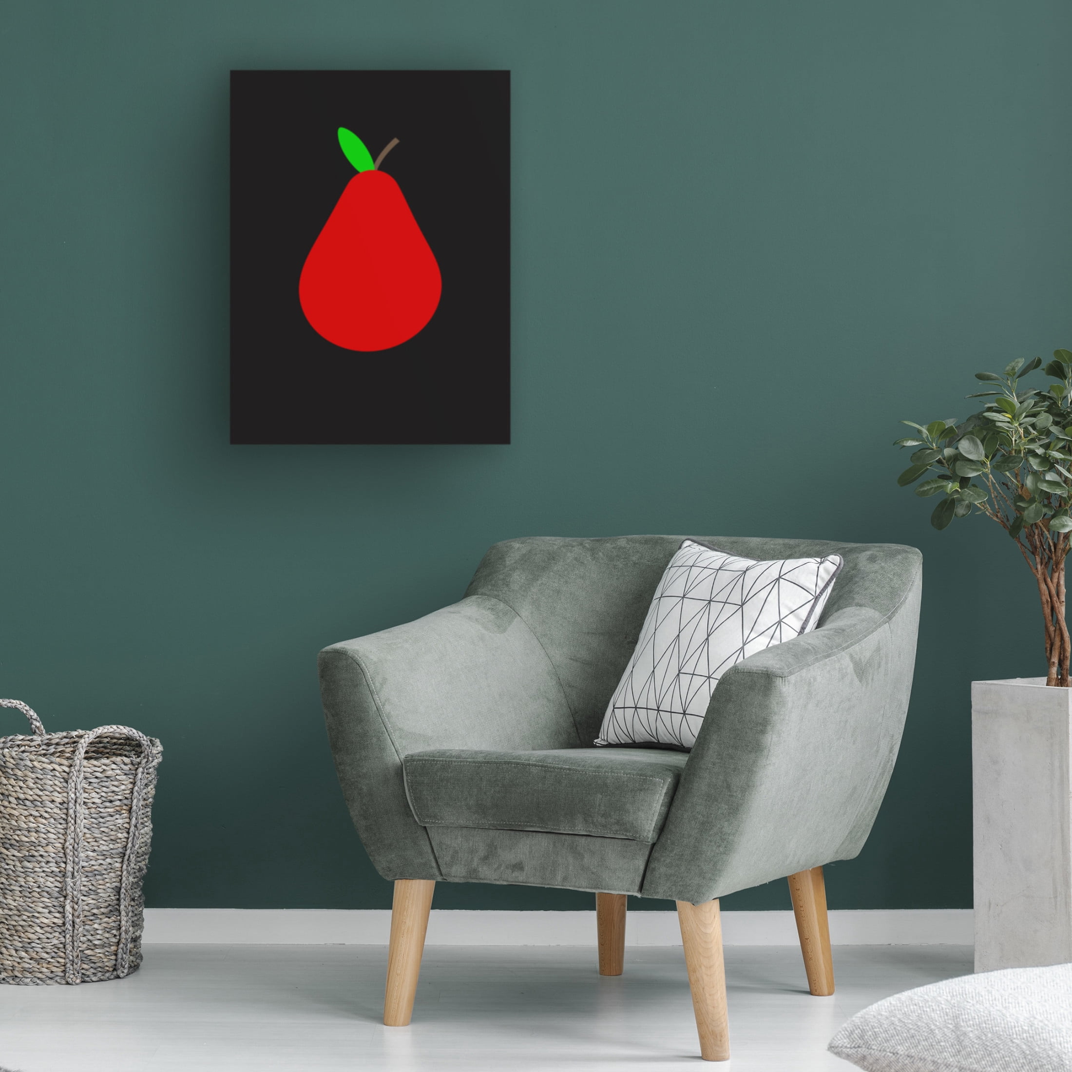 Canvas Wall Art - Tom Quartermaine 'Red and Black Abstract Apple 2' Wall Art for Living Room, Bedroom, or Office Décor by Trademark Fine Art - 14 x 19 Inches