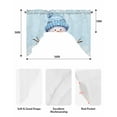 thumbnail image 6 of Blue Snowman Christmas Kitchen Swag Valance for Window, Rod Pocket Short Kitchen Curtains&nbsp;36 Inch Length, Snowflake Xmas Winter Swag Topper Small Window Treatment for Cafe Bathroom Bedroom, 6 of 6
