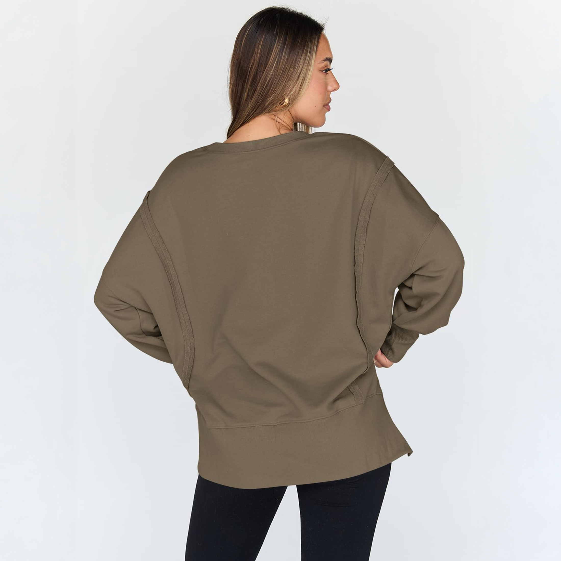 SUNBS Women's Oversized Crewneck Sweatshirt photo 7