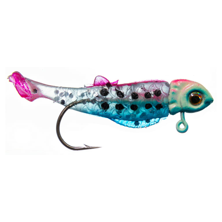 Ozark Trail 1/16 Ounce Blue/Pink Rigged Paddle Tail Minnow Fishing