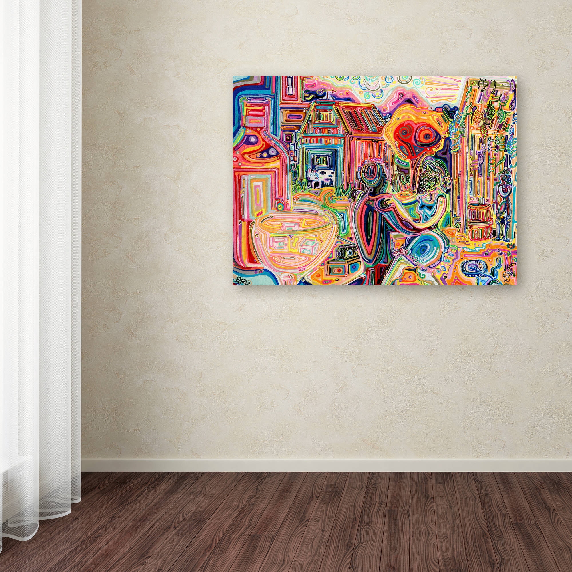 Trademark Fine Art "The Cow Sees Everything" Canvas Art by Josh Byer