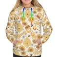 thumbnail image 4 of Hoodies for Women - Honey Honeycomb Comfrt Colour Drawstring Women'S Fashion Hoodies & Sweatshirts, Fall Outfits Clothes for Women 2024 Pullover with Kangaroo Pocket, 4 of 7