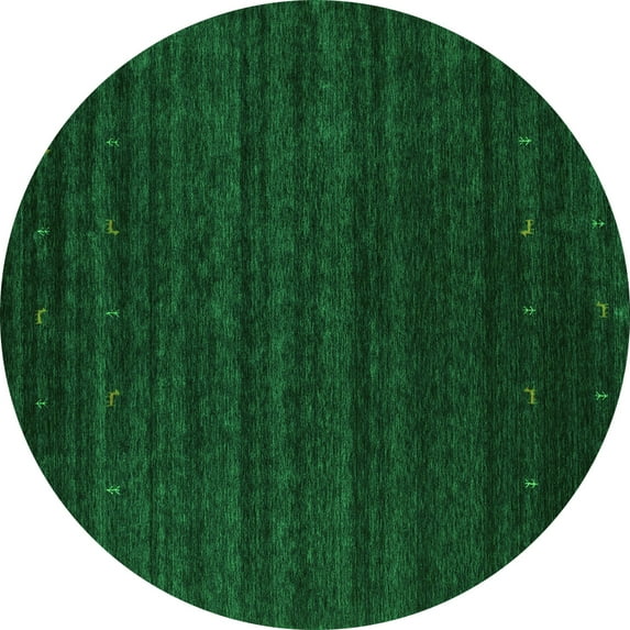 Ahgly Company Indoor Round Abstract Green Contemporary Area Rugs, 6' Round