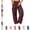 Wine, variant on OIOLOYJM Parachute Pants for Women Baggy Wide Leg Y2K Drawstring Waist Cargo Pants with Pockets Trendy Casual Outdoor Workout Hiking Sweatpants