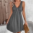 thumbnail image 6 of Sakmal Moomoos for Women Sleep Dress Cotton Sleeveless Casual V-Neck Solid Ladies Nightgown L, 6 of 6