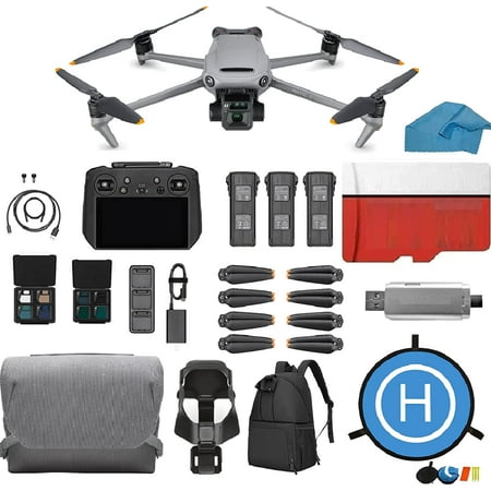 DJI Mavic 3 Cine Premium Combo With the DJI RC Pro Controller, 46-Min Flight Time 5.1K Video Camera Drone, with 3 Batteries, 128 GB SD Card, 2 ND Filter Sets, Waterproof Backpack, Landing Pad and More