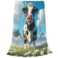 thumbnail image 2 of Rateoe Cute Daisy Cow A Print Fuzzy Fleece Throw Blanket Extra Large,Super Soft,Fluffy and Warm Blankets for Couch,Bed,All Season Use (60"x50"), 2 of 8