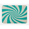 thumbnail image 1 of Retro Bath Mat, Pop Art Stylized Nostalgic Spiral Colors Background Turning Stripes Artistic Print, Non-Slip Plush Mat Bathroom Kitchen Laundry Room Decor, 29.5 X 17.5 Inches, Teal Cream, Ambesonne, 1 of 2