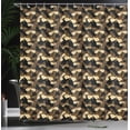 thumbnail image 3 of Ambesonne Butterfly Shower Curtain, Exotic Tropical Vintage, 69"Wx75"L, Brown Beige Black, 3 of 4