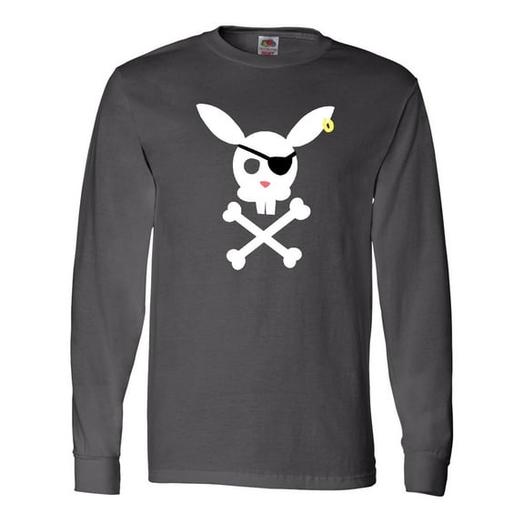 Inktastic Cute Easter Pirate Bunny with Eyepatch and Earring Long Sleeve T-Shirt