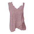 thumbnail image 3 of Endives Women's Tanks Camisole Top Summer Casual Hollow Out Solid Color Scallop Edge V Neck Tank Top Pink, 3 of 4