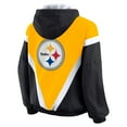 thumbnail image 3 of Women's WEAR by Erin Andrews Gold/Black Pittsburgh Steelers Retro Crinkle Full-Zip Hoodie Windbreaker, 3 of 5