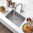thumbnail image 2 of Stylish Undermount 23" Stainless Steel Single Bowl Kitchen Sink with Grid & Strainer S-307XG, 2 of 11