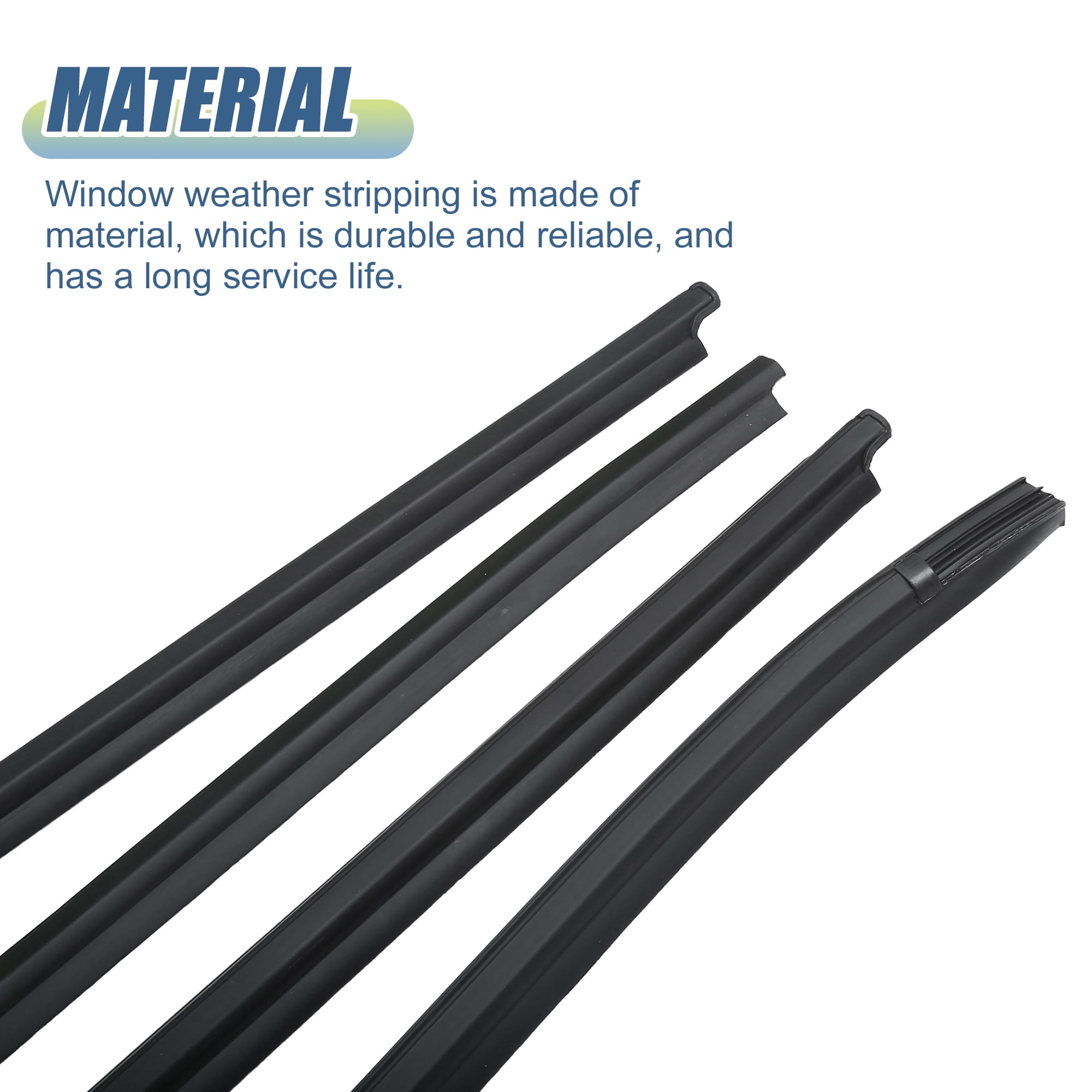 Unique Bargains 4Pcs Window Glass Seals Door Belt Weatherstrip for Toyota Hilux